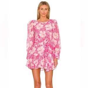LoveShackFancy Pink Floral Long Sleeve Dress